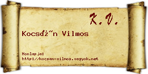Kocsán Vilmos névjegykártya