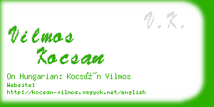 vilmos kocsan business card